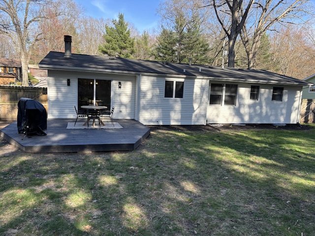 1335 N Sherman Rd, Ludington, MI 49431 - rear view of property featuring a wooden deck