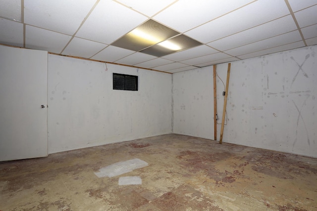 basement with a drop ceiling