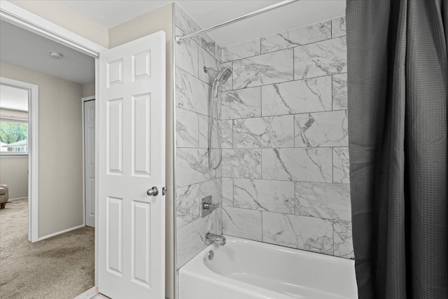 8080 Farnum Ct, Warren, MI 48093 - bathroom with shower / bath combo with shower curtain and baseboards