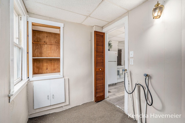 747 Alpine Ave NW, Grand Rapids, MI 49504 - hallway featuring carpet and a paneled ceiling