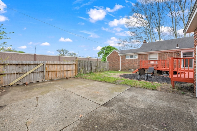 839 E Hayes Ave, Hazel Park, MI 48030 - view of patio featuring fence, a deck, and a gate