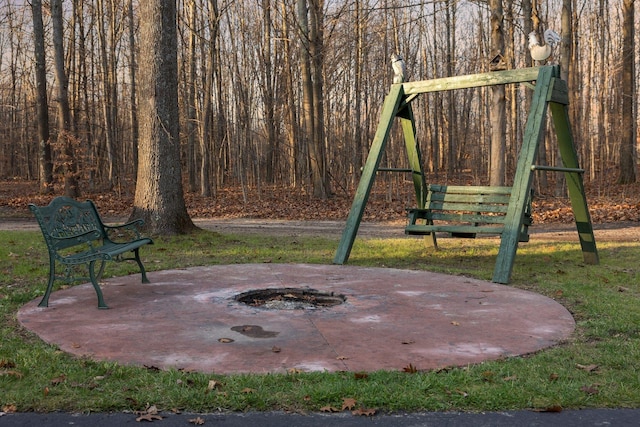 view of patio with a playground