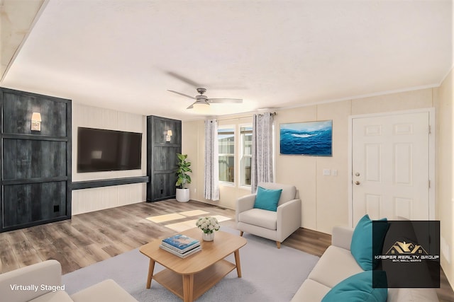 13780 Alaska Ave, Eagle, MI 48822 - living room with wood finished floors and a ceiling fan