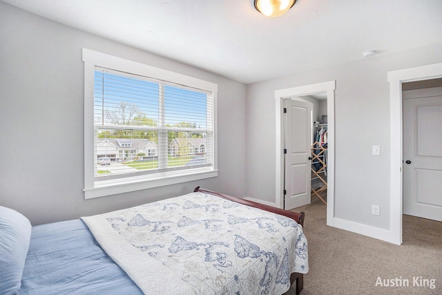 6526 Alward Dr, Hudsonville, MI 49426 - bedroom featuring carpet floors, a walk in closet, baseboards, and a closet