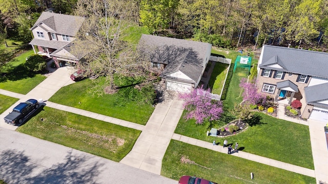 aerial perspective of suburban area