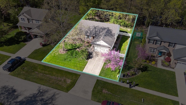 aerial view of property's location with property parcel outlined