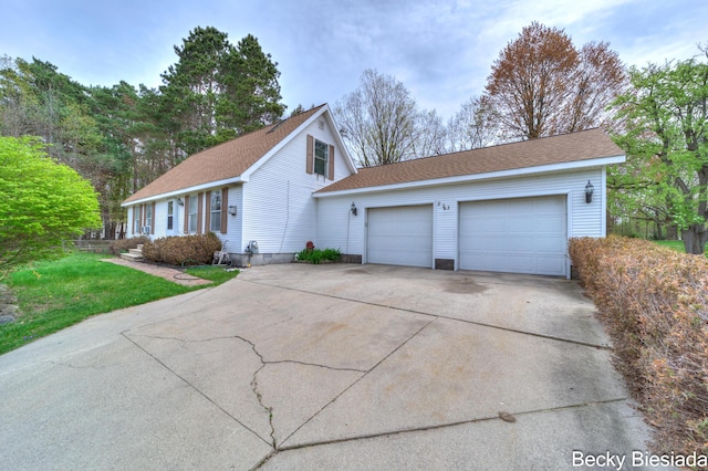 823 Warner St, Whitehall, MI 49461 - view of property exterior with a yard, driveway, and roof with shingles