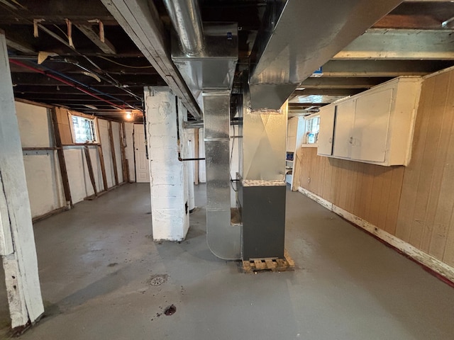 17233 Fenelon St, Hamtramck, MI 48212 - below grade area with heating unit and wood walls
