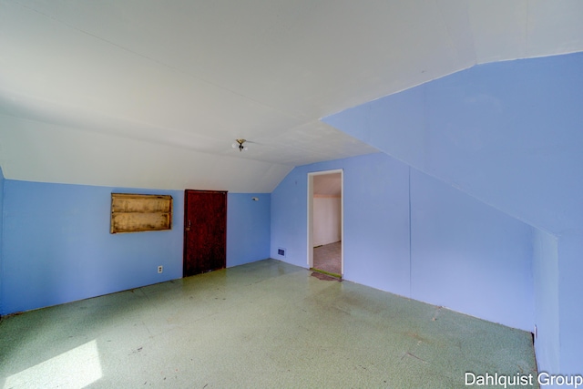 bonus room with lofted ceiling