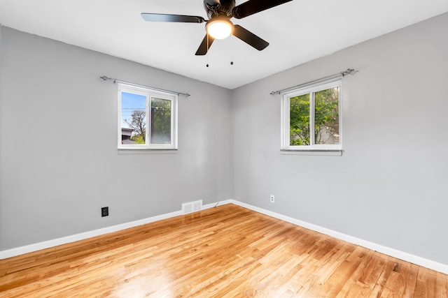 24719 Audrey Ave, Warren, MI 48091 - empty room with baseboards, wood finished floors, and ceiling fan