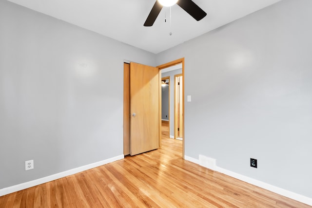 24719 Audrey Ave, Warren, MI 48091 - unfurnished room featuring a ceiling fan, baseboards, and light wood finished floors