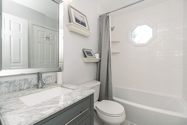 318 Arlington Dr, Rochester Hills, MI 48307 - full bathroom featuring toilet, shower / tub combo with curtain, and vanity