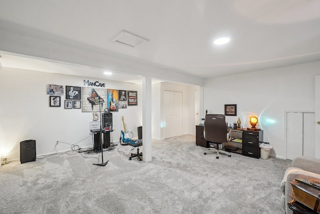 4630 Pasture Ln, White Lake, MI 48383 - carpeted office featuring baseboards and recessed lighting