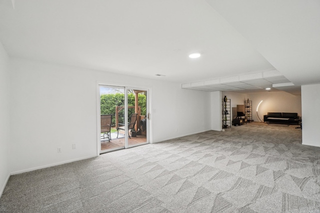 4630 Pasture Ln, White Lake, MI 48383 - below grade area with carpet floors, baseboards, and recessed lighting