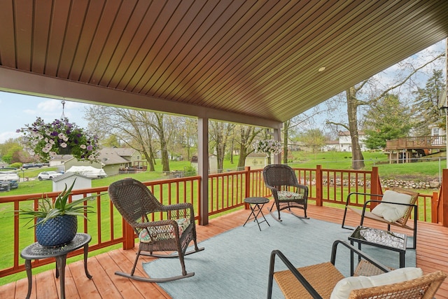4630 Pasture Ln, White Lake, MI 48383 - deck with a lawn