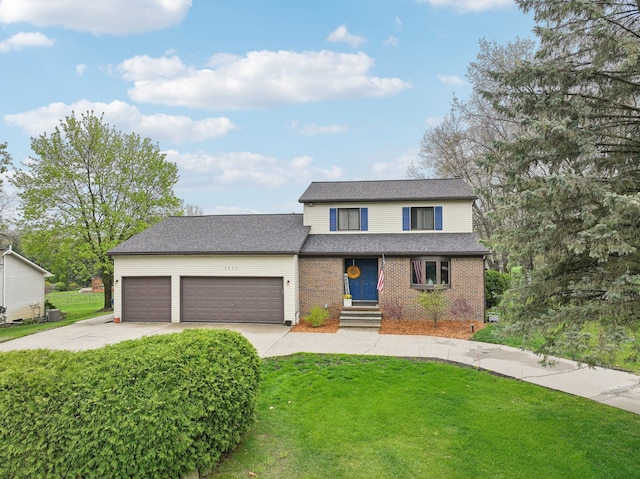 4630 Pasture Ln, White Lake, MI 48383 - traditional-style house featuring concrete driveway, an attached garage, and a front lawn