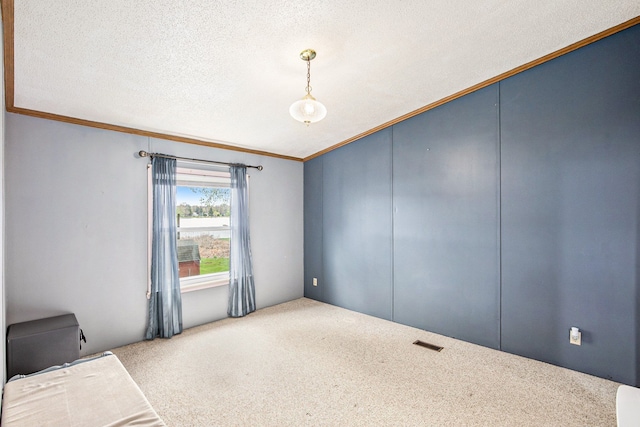 347 Lou Alice Dr, Columbiaville, MI 48421 - spare room with ornamental molding, carpet floors, and a textured ceiling