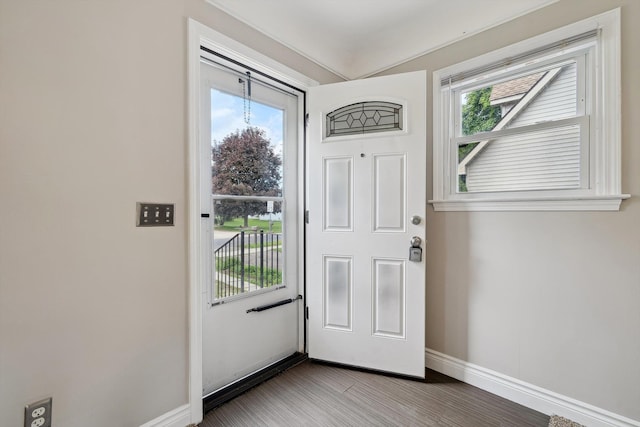 3040 Waukegan St, Auburn Hills, MI 48326 - foyer entrance with baseboards and wood finished floors