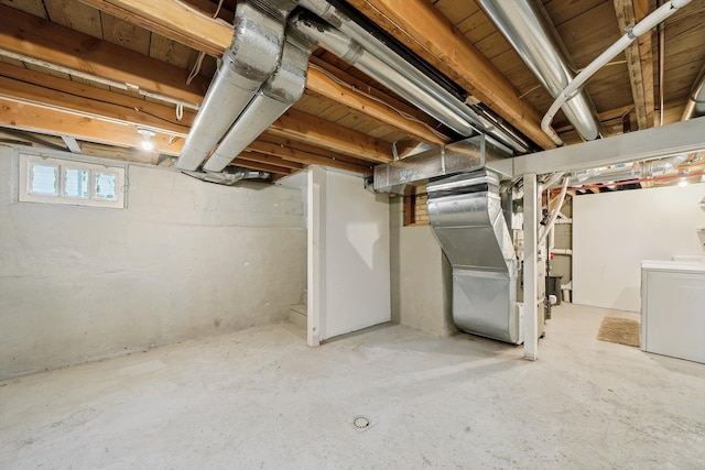 3040 Waukegan St, Auburn Hills, MI 48326 - below grade area featuring heating unit and washer / clothes dryer