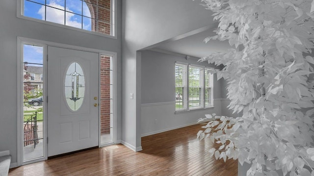 56501 Winding Creek Dr, Macomb, MI 48042 - foyer featuring wood finished floors, baseboards, and ornamental molding