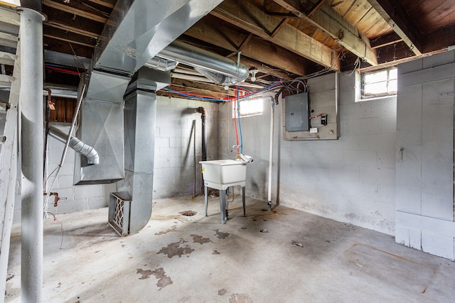 1946 Ewald Cir, Detroit, MI 48238 - below grade area with electric panel and a sink