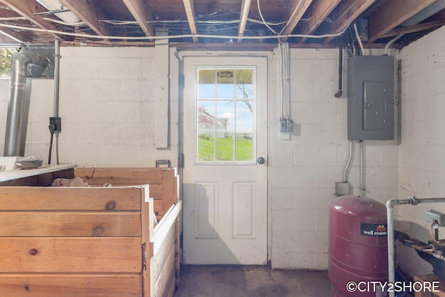4618 New Holland St, Hudsonville, MI 49426 - basement with electric panel and a water pressure tank