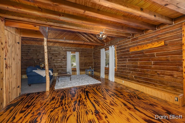 5359 Huck Dr, Sheridan, MI 48884 - below grade area with wood ceiling and wood finished floors
