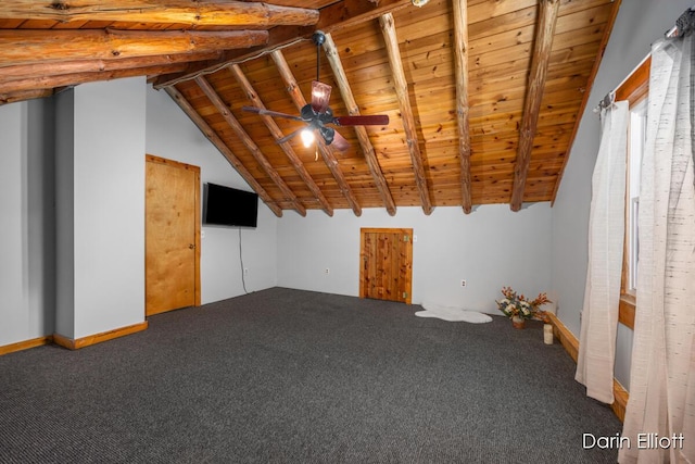 5359 Huck Dr, Sheridan, MI 48884 - bonus room with wood ceiling, carpet flooring, and ceiling fan