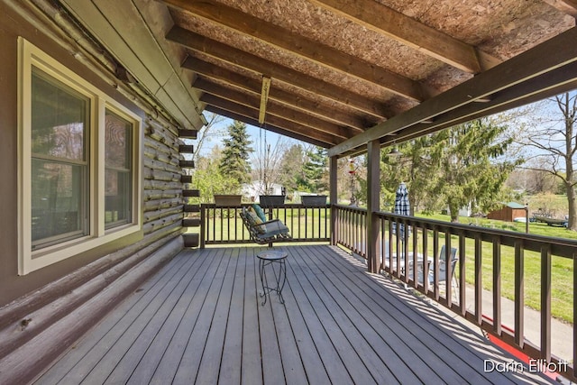 5359 Huck Dr, Sheridan, MI 48884 - deck featuring a yard