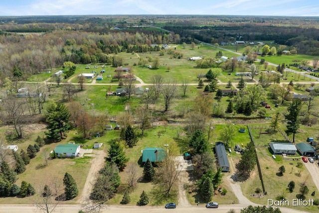 5359 Huck Dr, Sheridan, MI 48884 - aerial view of property and surrounding area with a forest