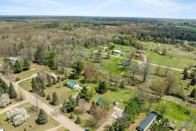 5359 Huck Dr, Sheridan, MI 48884 - aerial view of property's location featuring a heavily wooded area