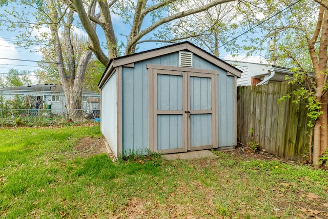 view of shed