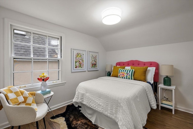 75 Grosse Pointe Blvd, Grosse Pointe Farms, MI 48236 - bedroom featuring baseboards, vaulted ceiling, and wood finished floors
