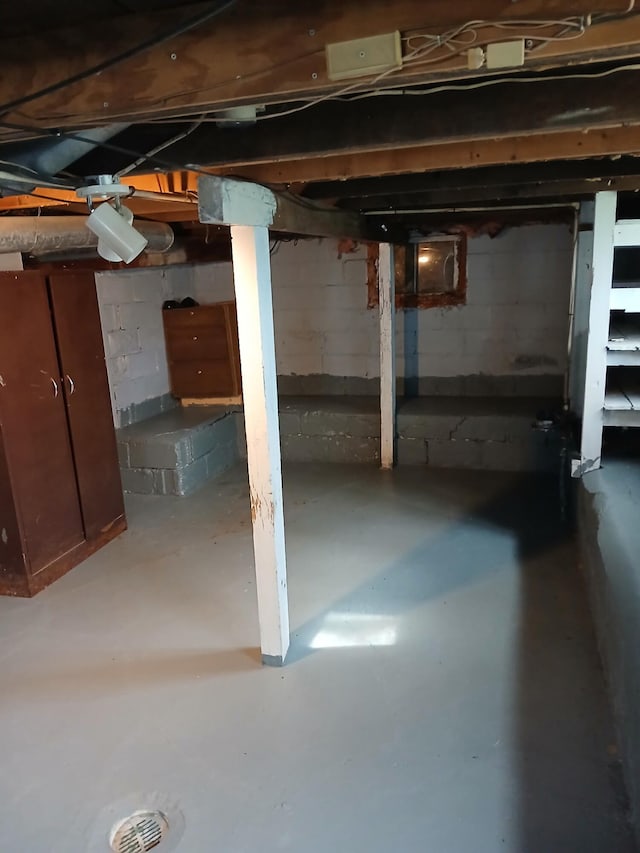 view of unfinished below grade area