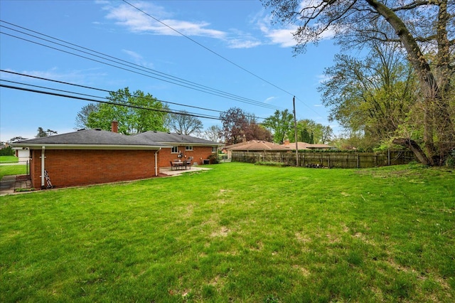 view of yard with a patio