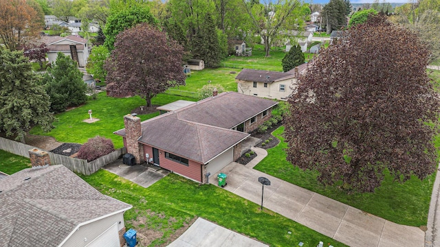 aerial view of residential area