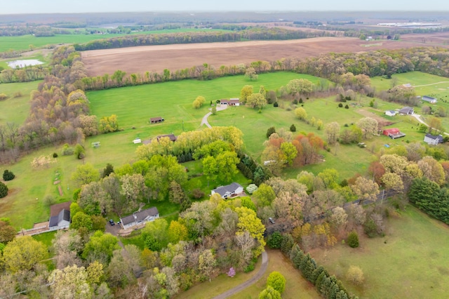 overview of rural landscape with agricultural land