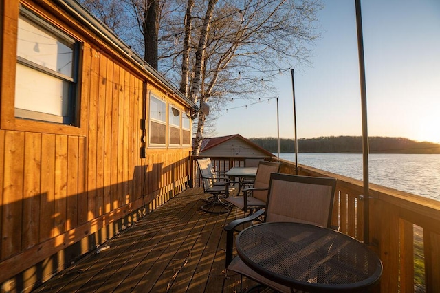 6294 Rock Rd, Lake, MI 48632 - deck with a water view and outdoor dining space