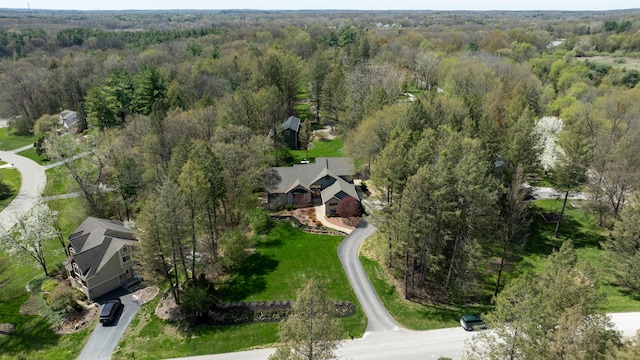 bird's eye view of a heavily wooded area