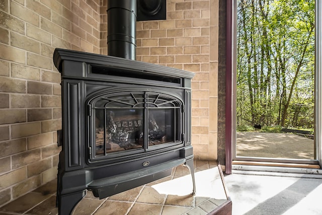 detailed view of a wood stove