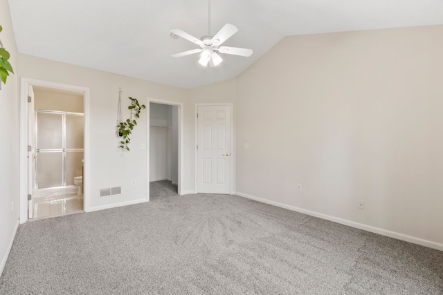 42036 Saratoga Cir, Canton, MI 48187 - unfurnished bedroom featuring lofted ceiling, carpet floors, baseboards, connected bathroom, and a spacious closet