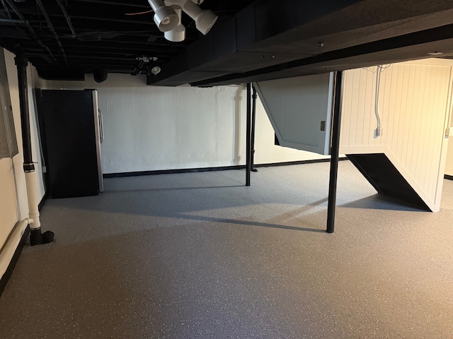 view of finished below grade area