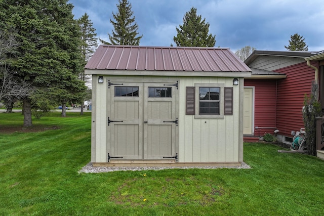 view of shed