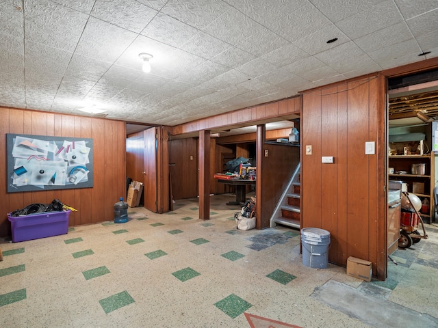 24730 Ridgedale St, Oak Park, MI 48237 - finished below grade area with wooden walls and stairway