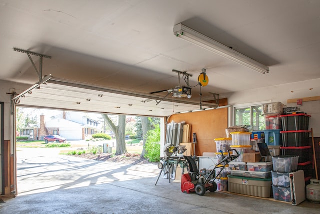 garage featuring a garage door opener
