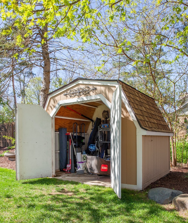 view of shed