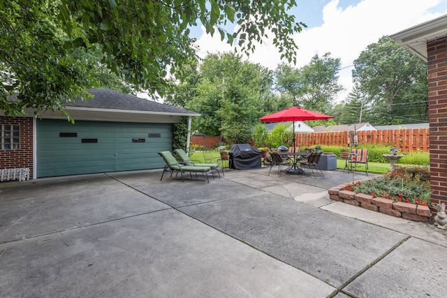 view of patio / terrace with fence and grilling area