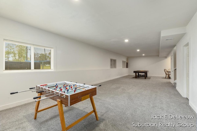 12840 Ridgedale Dr, Allendale, MI 49401 - game room with carpet flooring, recessed lighting, and baseboards