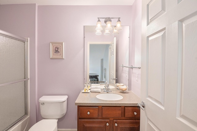 4261 Merriman Loop, Howell, MI 48843 - full bath with vanity, toilet, and a chandelier