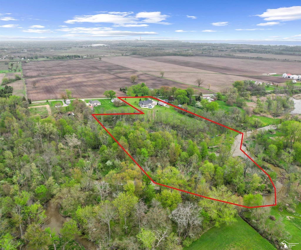 view of rural area featuring property boundaries highlighted